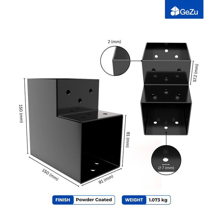 2-Way Post Connector L Shape | Pergola Corner Bracket