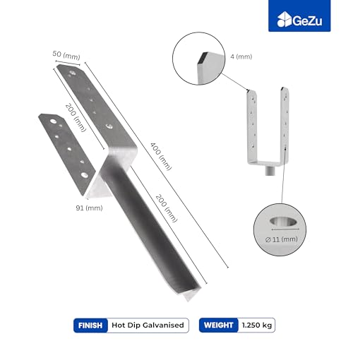 Concrete In U Shape Post Holder With Pin | Post Support