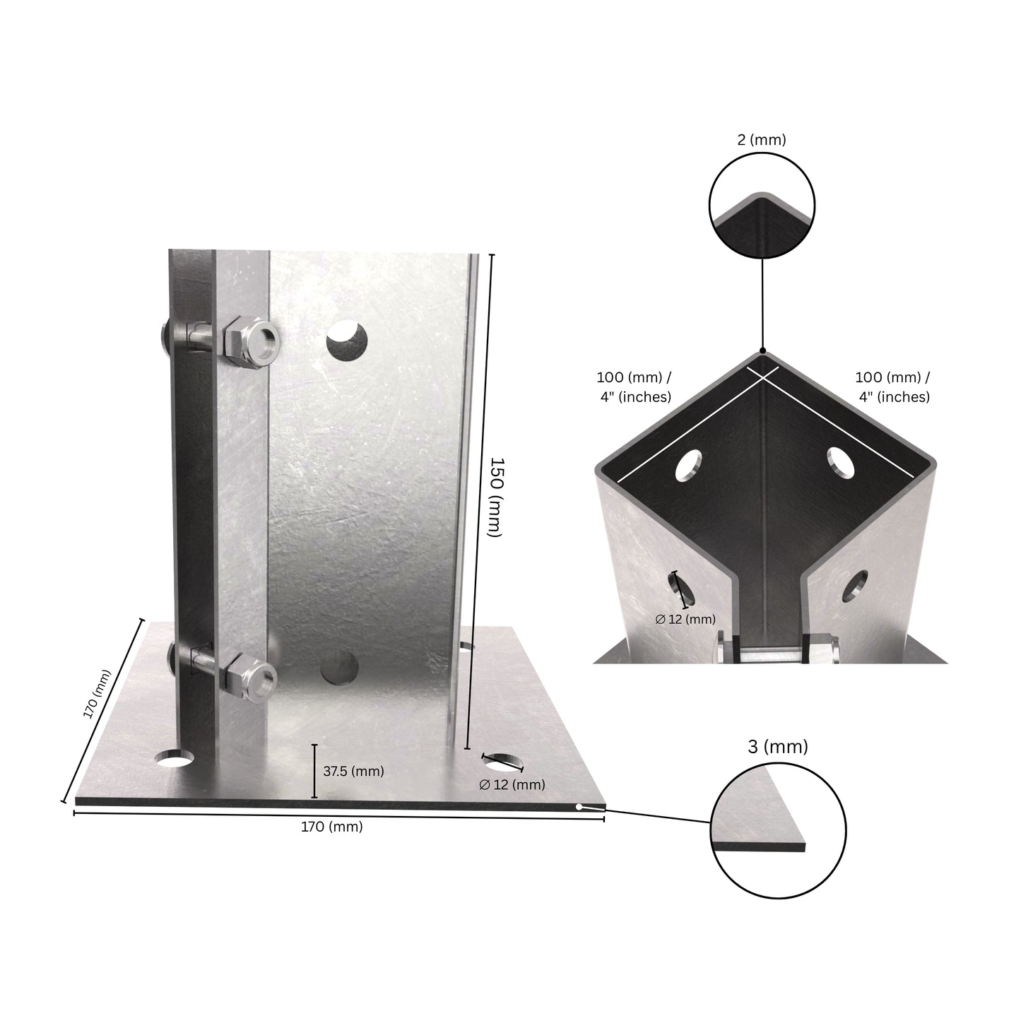 Swift Clamp Bolt Down Post Support