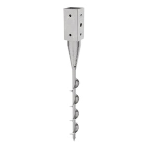 Ground screw post anchor for square timber post
