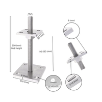 Bolt down height adjustable post support