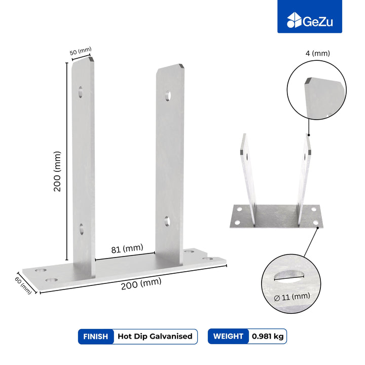 U Shaped Fence Post Bracket | Post Support