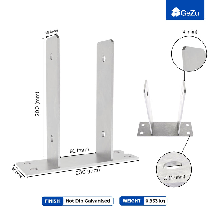 U Shaped Fence Post Bracket | Post Support