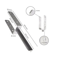 U shaped post support with T pin