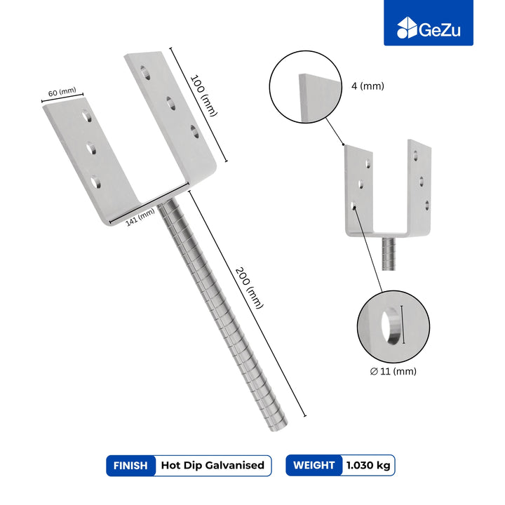 Concrete In U Shape Post Support | Fence Post Holder