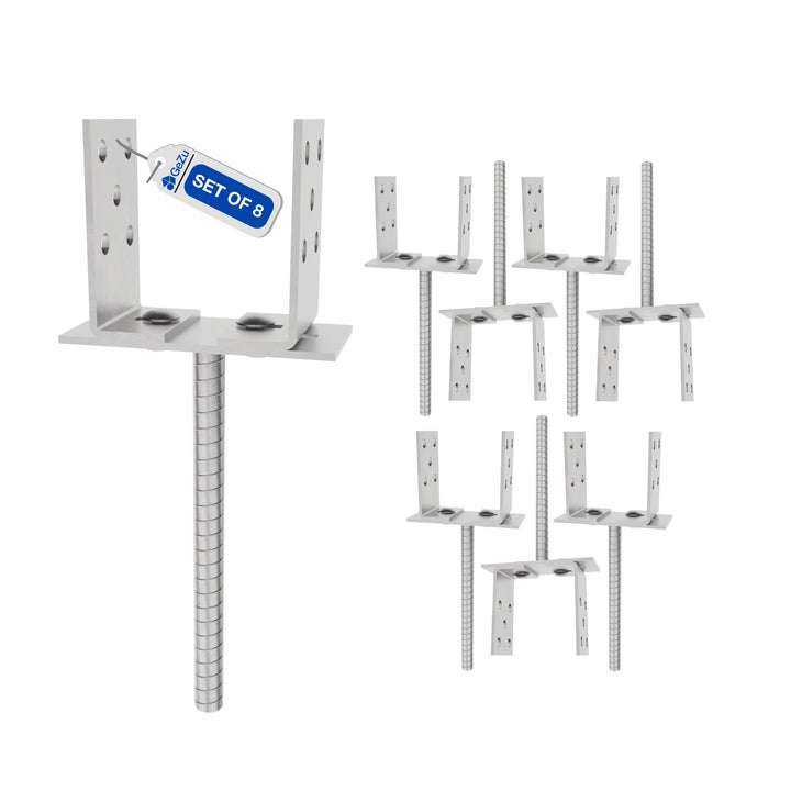 Concrete In U Post Support Holder | Width Adjustable Bundle