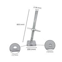 Scaffolding swivel adjustable levelling base jack